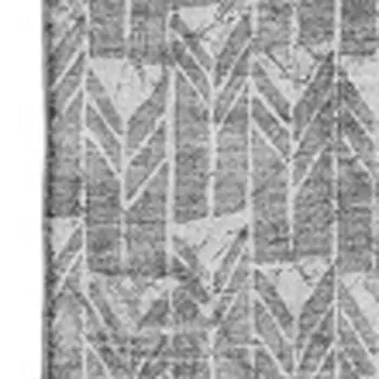 9' X 12' Gray And Ivory Geometric Washable Area Rug With UV Protection