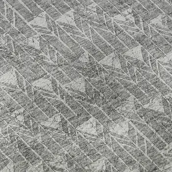 10' X 14' Gray And Ivory Geometric Washable Area Rug With UV Protection