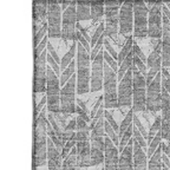 10' X 14' Gray And Ivory Geometric Washable Area Rug With UV Protection
