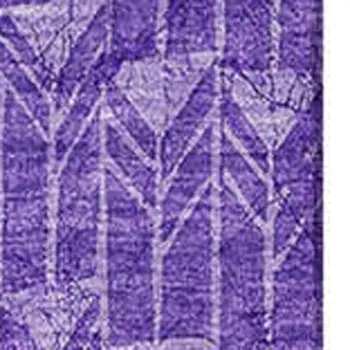 5' X 8' Purple And Ivory Geometric Washable Area Rug With UV Protection
