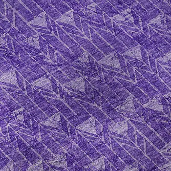 9' X 12' Purple And Ivory Geometric Washable Area Rug With UV Protection