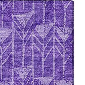 10' X 14' Purple And Ivory Geometric Washable Area Rug With UV Protection
