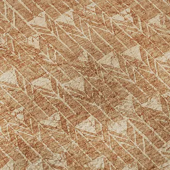 3' X 5' Salmon And Ivory Geometric Washable Area Rug With UV Protection