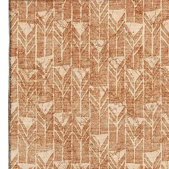 3' X 5' Salmon And Ivory Geometric Washable Area Rug With UV Protection