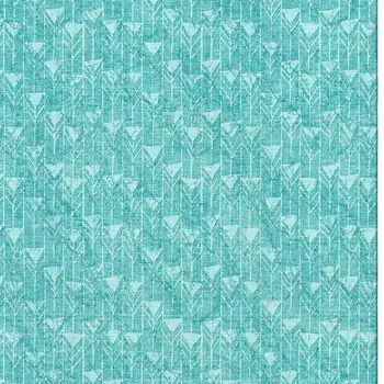 5' X 8' Teal And Ivory Geometric Washable Area Rug With UV Protection