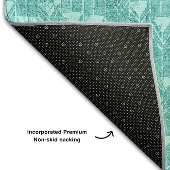 8' X 10' Teal And Ivory Geometric Washable Area Rug With UV Protection