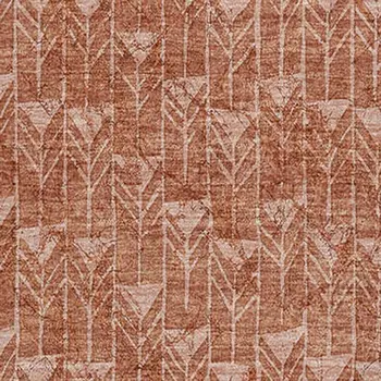 9' X 12' Terra Cotta And Ivory Geometric Washable Area Rug With UV Protection