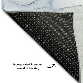9' X 12' Blue And Ivory Abstract Washable Area Rug With UV Protection