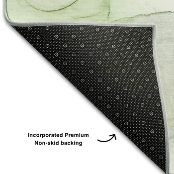 9' X 12' Green And Ivory Abstract Washable Area Rug With UV Protection