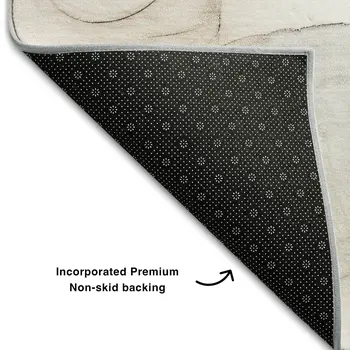 8' X 10' Ivory And Beige Abstract Washable Area Rug With UV Protection