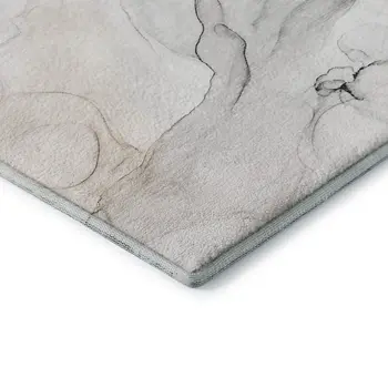 10' X 14' Ivory And Beige Abstract Washable Area Rug With UV Protection