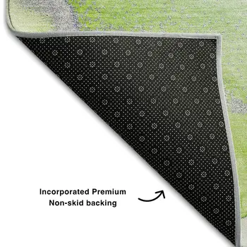 3' X 5' Green Blue And Ivory Abstract Washable Area Rug With UV Protection
