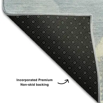 8' Blue Gray And Ivory Abstract Washable Round Rug With UV Protection