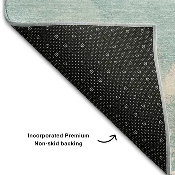 3' X 5' Teal Beige And Ivory Abstract Washable Area Rug With UV Protection