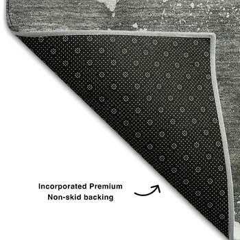 5' X 8' Gray And Ivory Abstract Washable Area Rug With UV Protection