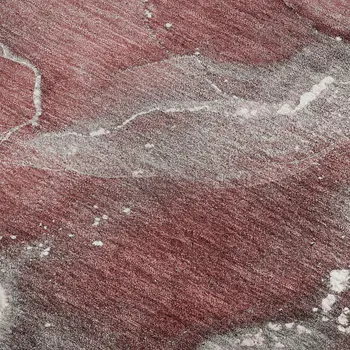 3' X 5' Merlot And Ivory Abstract Washable Area Rug With UV Protection
