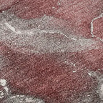 9' X 12' Merlot And Ivory Abstract Washable Area Rug With UV Protection