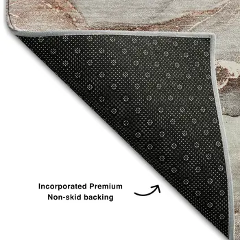3' X 5' Gray And Ivory Abstract Washable Area Rug With UV Protection
