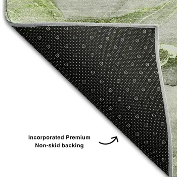 3' X 5' Green And Ivory Abstract Washable Area Rug With UV Protection