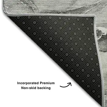 3' X 5' Pewter And Ivory Abstract Washable Area Rug With UV Protection