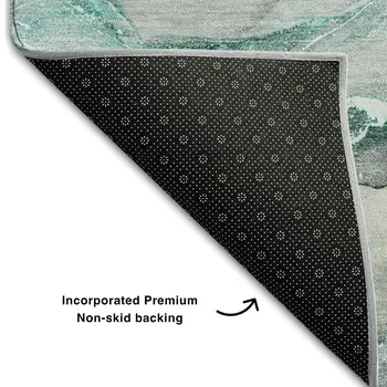 10' X 14' Teal And Ivory Abstract Washable Area Rug With UV Protection