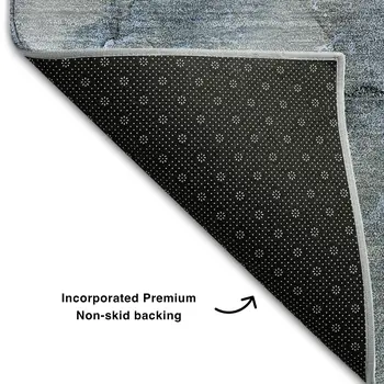 5' X 8' Blue Gray And Ivory Abstract Washable Area Rug With UV Protection