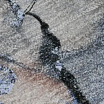 8' X 10' Blue Gray And Ivory Abstract Washable Area Rug With UV Protection