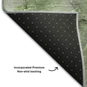 9' X 12' Green Gray And Ivory Abstract Washable Area Rug With UV Protection