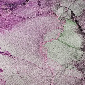8' X 10' Pink Gray And Ivory Abstract Washable Area Rug With UV Protection