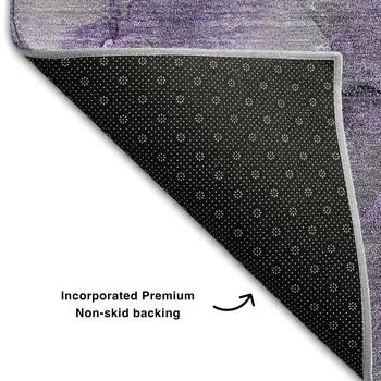 10' X 14' Purple Gray And Ivory Abstract Washable Area Rug With UV Protection