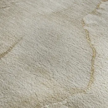 10' X 14' Beige And Ivory Abstract Washable Area Rug With UV Protection