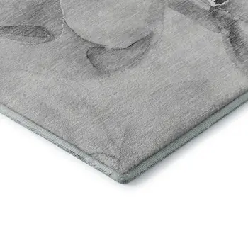 8' X 10' Gray And Ivory Abstract Washable Area Rug With UV Protection