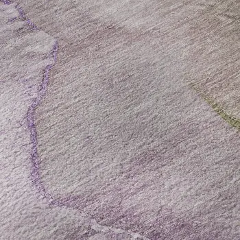 10' X 14' Purple Ivory And Green Abstract Washable Area Rug With UV Protection