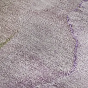 10' X 14' Purple Ivory And Green Abstract Washable Area Rug With UV Protection