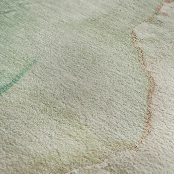 3' X 5' Teal Ivory And Brown Abstract Washable Area Rug With UV Protection