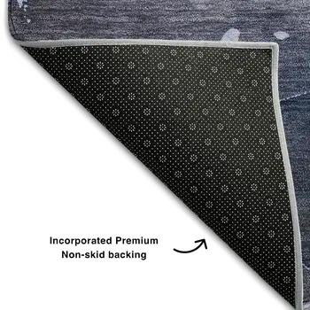 9' X 12' Blue Ivory And Charcoal Abstract Washable Area Rug With UV Protection