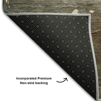 3' X 5' Brown Ivory And Gray Abstract Washable Area Rug With UV Protection