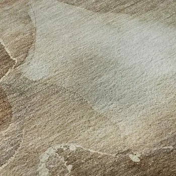3' X 5' Brown Ivory And Gray Abstract Washable Area Rug With UV Protection