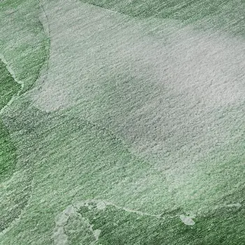 8' X 10' Emerald Ivory And Gray Abstract Washable Area Rug With UV Protection