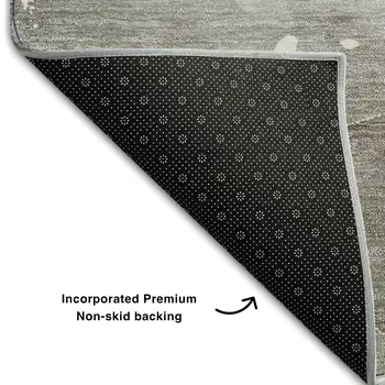 5' X 8' Taupe Ivory And Gray Abstract Washable Area Rug With UV Protection