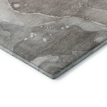 5' X 8' Taupe Ivory And Gray Abstract Washable Area Rug With UV Protection