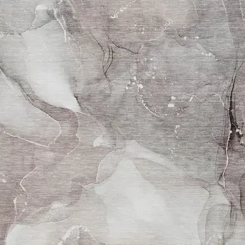 5' X 8' Taupe Ivory And Gray Abstract Washable Area Rug With UV Protection