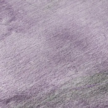 8' Lilac And Ivory Abstract Washable Round Rug With UV Protection
