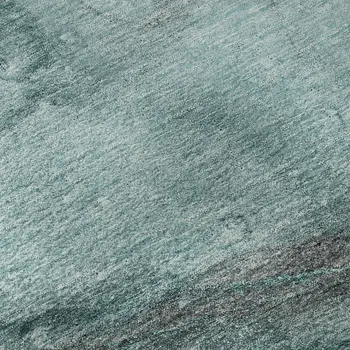 3' X 5' Teal Gray And Ivory Abstract Washable Area Rug With UV Protection