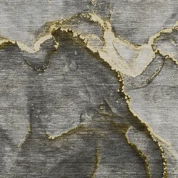 9' X 12' Gold And Gray Abstract Washable Area Rug With UV Protection