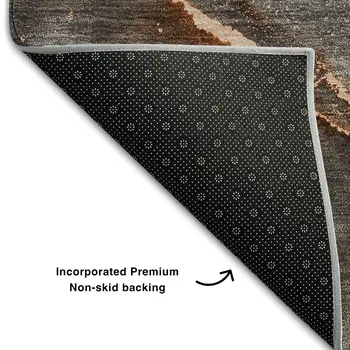 8' X 10' Peach And Gray Abstract Washable Area Rug With UV Protection