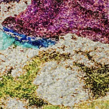 3' X 5' Blue Green And Purple Abstract Washable Area Rug With UV Protection