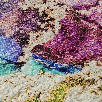 8' X 10' Blue Green And Purple Abstract Washable Area Rug With UV Protection