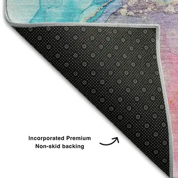 9' X 12' Blue Green And Purple Abstract Washable Area Rug With UV Protection