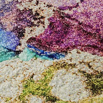 9' X 12' Blue Green And Purple Abstract Washable Area Rug With UV Protection